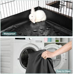 Rabbit PlaypenSmall Animal Cage with Waterproof Mat, 48" L*48" W*24" H Metal Hedgehog with Door, C&C Cage for Guinea Pigs, Bunny, Hedgehogs, Chinchillas(Playpen Only) - Image 5