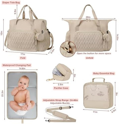 Close up of durable material on Yorige diaper tote