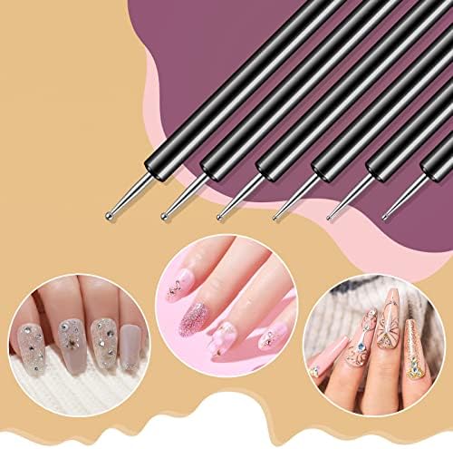 Close up view of the fine synthetic liner brush tips for detailed gel polish painting.