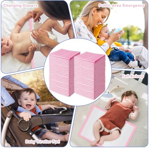 Cacaso 100 pack disposable changing pads full stack view