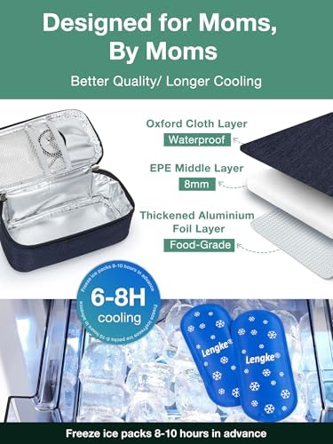 Top view of insulated breastfeeding travel bag with zipper closure