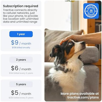 Tractive pet tracker packaging and included accessories