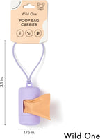 Leak proof plant based dog poop bag roll being pulled out from the dispenser.
