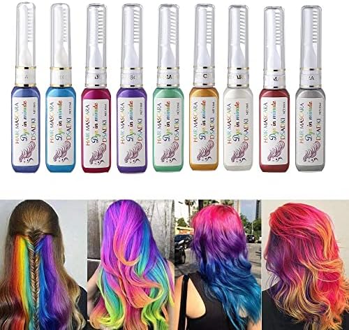 Temporary white hair color mascara for highlights