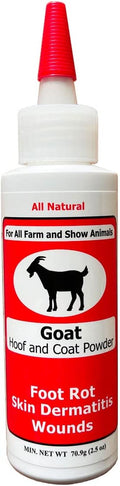 Four Oaks Farm Ventures Goat Hoof and Coat Powder front view for livestock wound care.