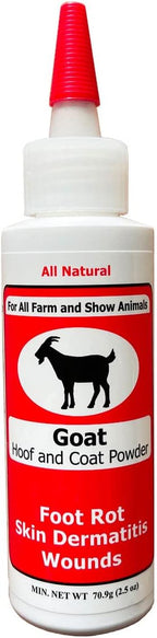 Four Oaks Farm Ventures Goat Hoof and Coat Powder front view for livestock wound care.