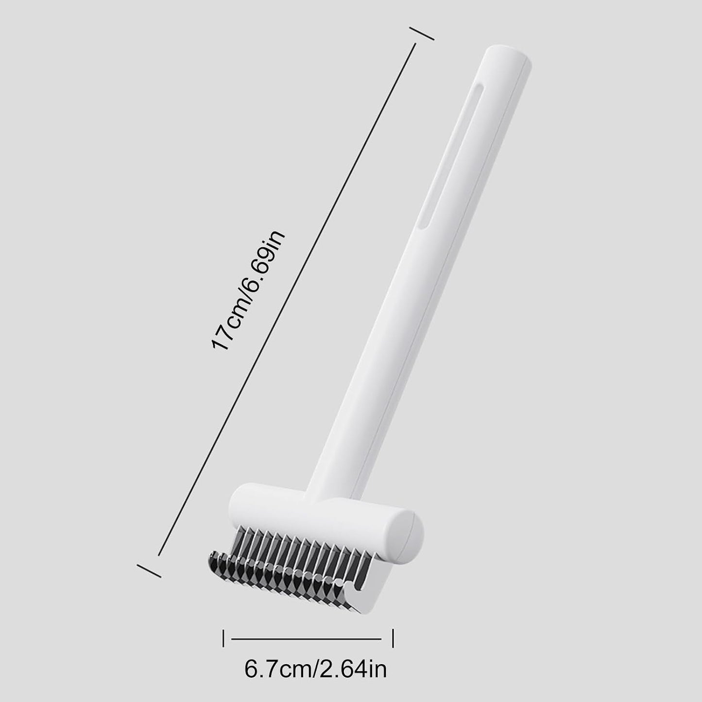 Stainless steel pet hair rake for removing loose undercoat