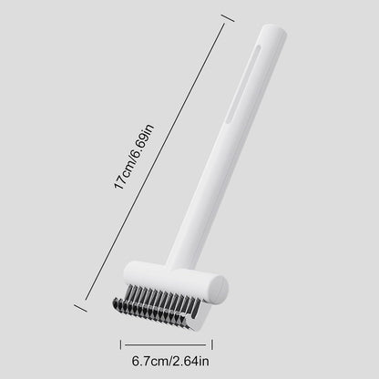 Stainless steel pet hair rake for removing loose undercoat