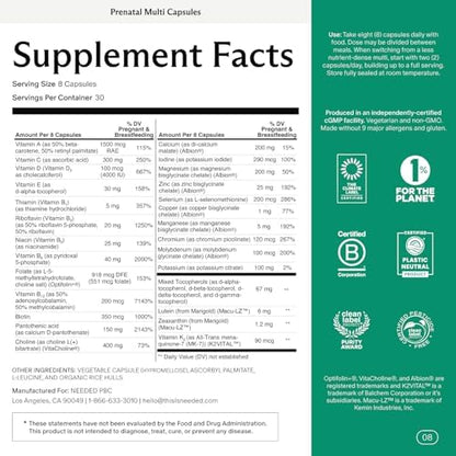 Authentic Needed prenatal supplement bottle for pregnancy