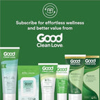 Detailed view of ingredients list on Good Clean Love feminine hygiene wipes pack.