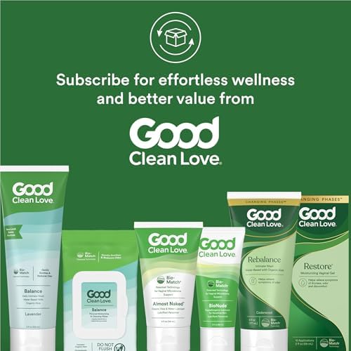 Detailed view of ingredients list on Good Clean Love feminine hygiene wipes pack.