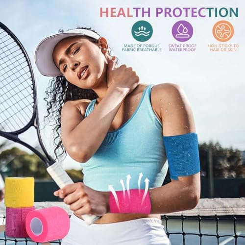 KISEER self adhesive athletic tape wrapped around a wrist for gym workout protection.