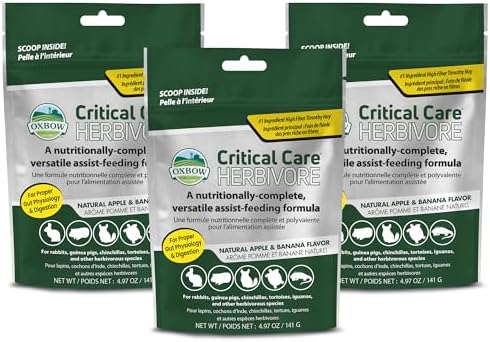 Oxbow emergency nutrition formula for rabbits and guinea pigs packaging details