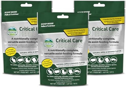 Oxbow emergency nutrition formula for rabbits and guinea pigs packaging details