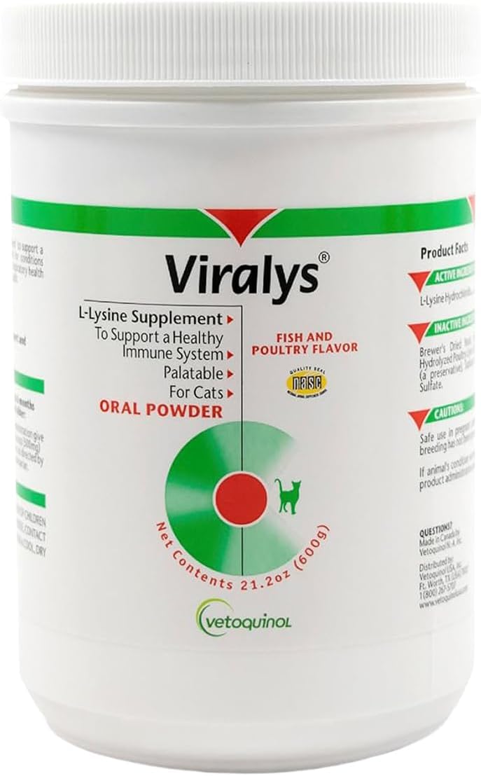Vetoquinol Viralys - Lysine Supplement for Cats & Kittens - Supports Eye Wellness, Respiratory Health & Immune Strength - Flavored Oral Powder for Easy Feeding & Daily Use - 100 Grams - Image 9
