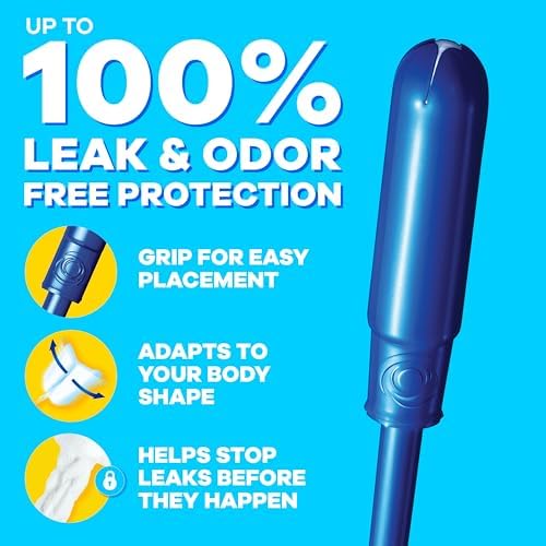 Detailed view of the LeakGuard Braid on a Tampax Pearl tampon for leak prevention.