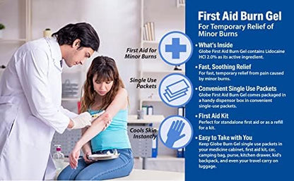 USA imported Globe burn gel packets for emergency first aid care.