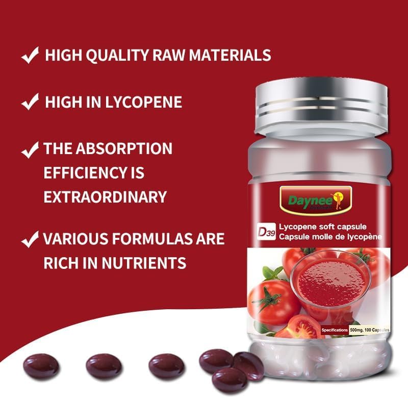 Natural tomato extract softgels capsule close up view
