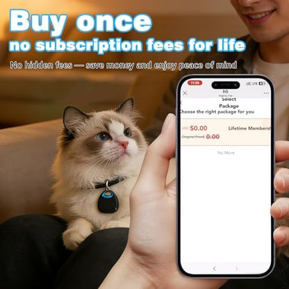 Mini pet tracking device showing the user replaceable long life coin cell battery compartment