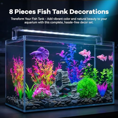 Weighted ceramic base on artificial aquatic foliage showing secure tank placement