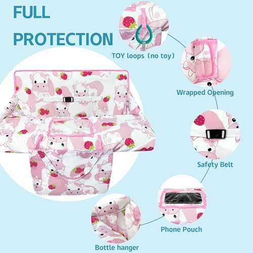 Gxfcymxbd machine washable cotton shopping cart cover fitted onto a restaurant high chair
