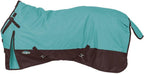 Tough1 purple horse blanket showing the inner lining and fleece wither protection.
