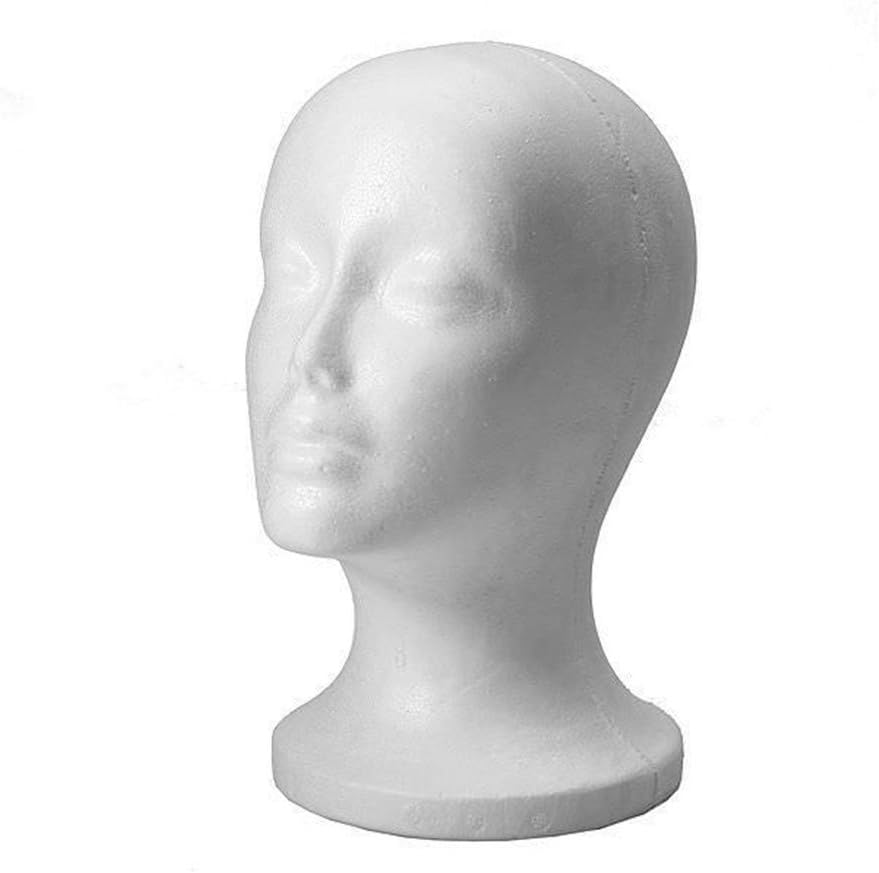 Shulemin female foam mannequin head front view for wig display