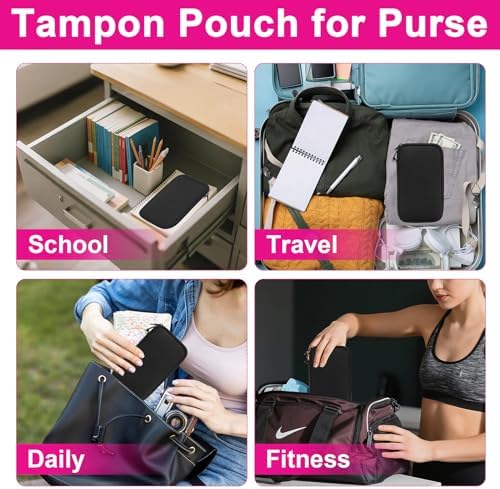 Klawdsky travel-friendly period bag clipped inside a women's handbag