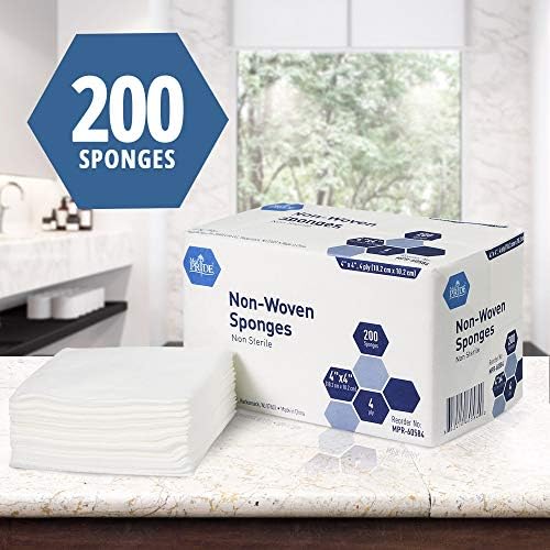 MED PRIDE 4x4 gauze pads four ply non woven mesh texture close up view