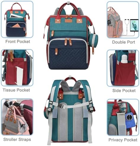 Shitieshou diaper backpack featuring built-in changing pad station