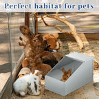 Maxcheck 4 Pcs Galvanized Metal Rabbit Nesting Box Bunny Small Animal Nest with Removable Acrylic Floor Durable Easy to Clean for Indoor Outdoor Use Rabbit Supplies (18.5 * 10.6 * 10 Inch) - Image 7