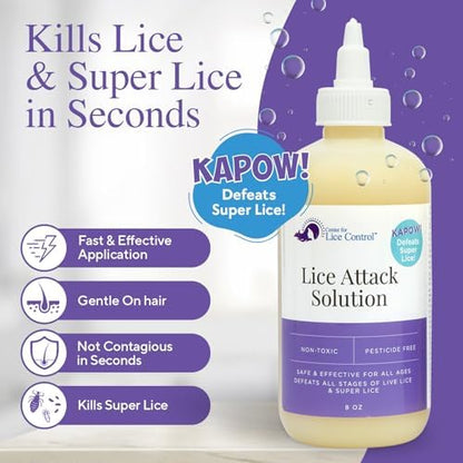 Safe lice and egg treatment for sensitive scalps by Kapow Center for Lice Control