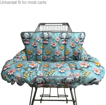 Close up of elephant pattern on Dodo Nici baby cart cover