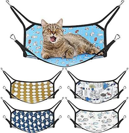 Shappy 5 Pcs Pet Hammock for Cage Hanging Pet Hammock Bed with Metal Hooks Cats Ferret Soft Bed Suitable for Guinea Pig Hamster Gerbil Kittens Cats Cage(Classical) - Image 2