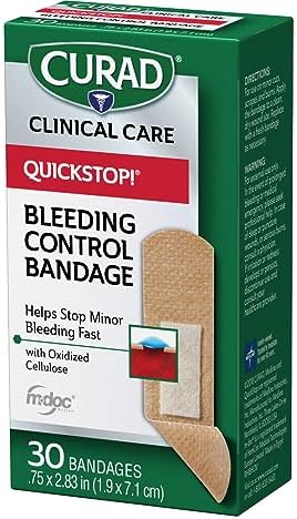 Curad flexible fabric blood stopping bandages box of thirty count