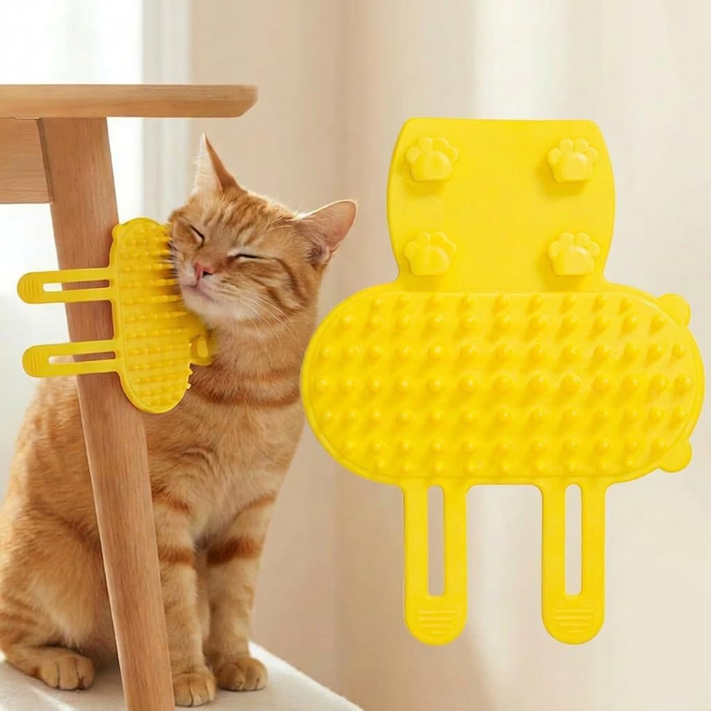 Detailed close up of soft silicone bristles on Generisch cat brush