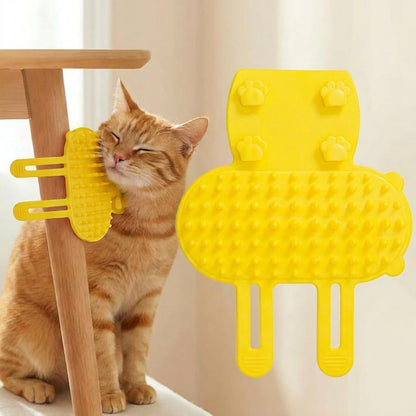 Detailed close up of soft silicone bristles on Generisch cat brush