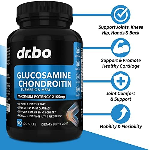 Glucosamine Chondroitin MSM Turmeric - Joints Health Supplement 2100mg Knee Bone & Joints - Joint Support Supplement Pills Advanced Glucosamine Sulfate Capsules Joint Supplements for Men Women Adults - Image 3