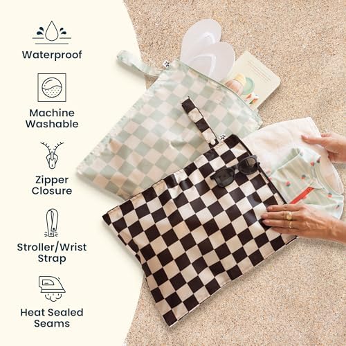 Flat lay of Tiny Twinkle mess proof bags displaying size and pattern