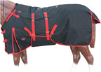 Black Aztec 72 in HILASON 1200D Winter Waterproof Poly Horse Turnout Blanket Belly Wrap - Image 14