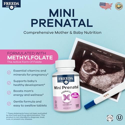 Freeda Mini Prenatal Vitamin nutritional supplement label details