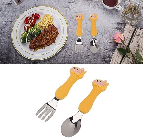 Atyhao stainless steel infant feeding fork showing the rounded safe prongs.