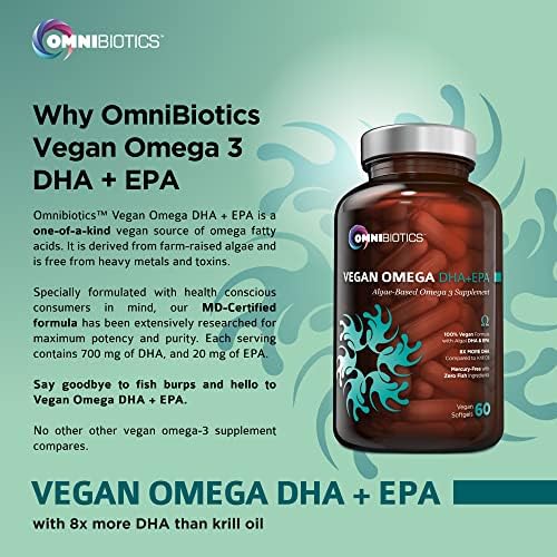 OmniBiotics algal oil omega 3 bottle packaging angle