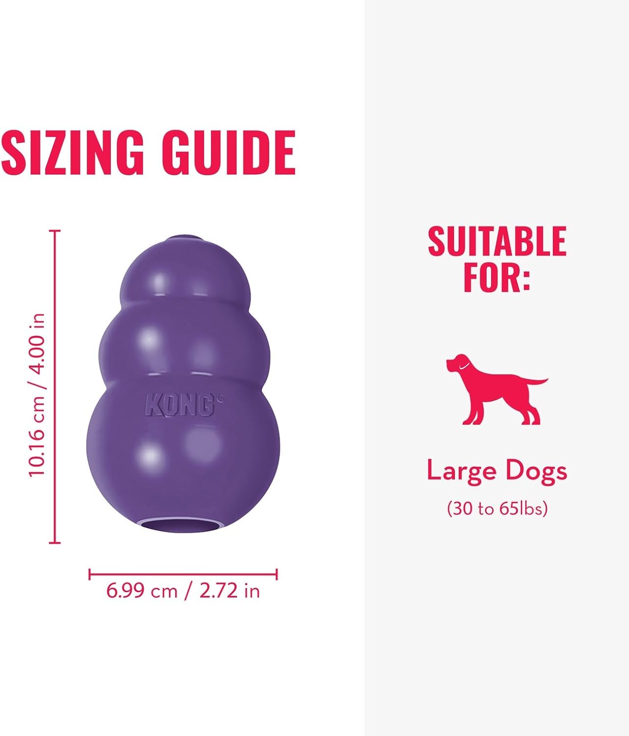 Gentle natural rubber pet toy for older large dogs.