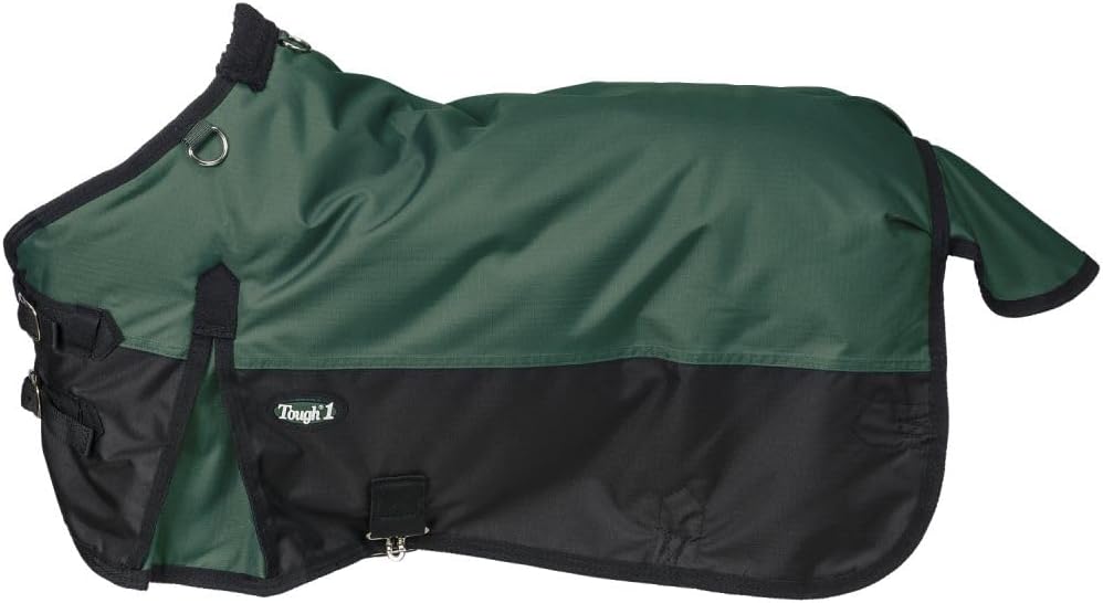 Side profile showing shoulder gussets and fleece wither protection