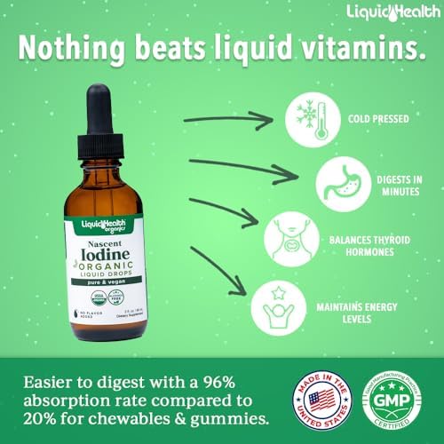 Pure nascent iodine supplement by LIQUIDHEALTH brand for immune support