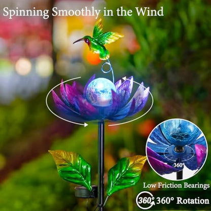 Sunnylight garden spinner rotating in a backyard patio