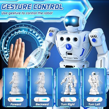 Side profile of Bazolota robot toy in white and blue