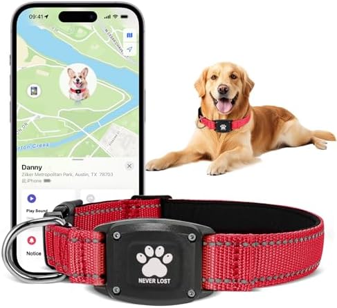 Myiwb reflective waterproof pet tracking collar showcasing the built-in tracking module