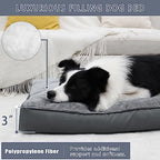 Dog Crate Bed Waterproof Deluxe Plush Dog Beds with Removable Washable Cover Anti-Slip Bottom Pet Sleeping Mattress for Large, Medium, Jumbo, Small Dogs, 35 x 22 inch, Gray - Image 4